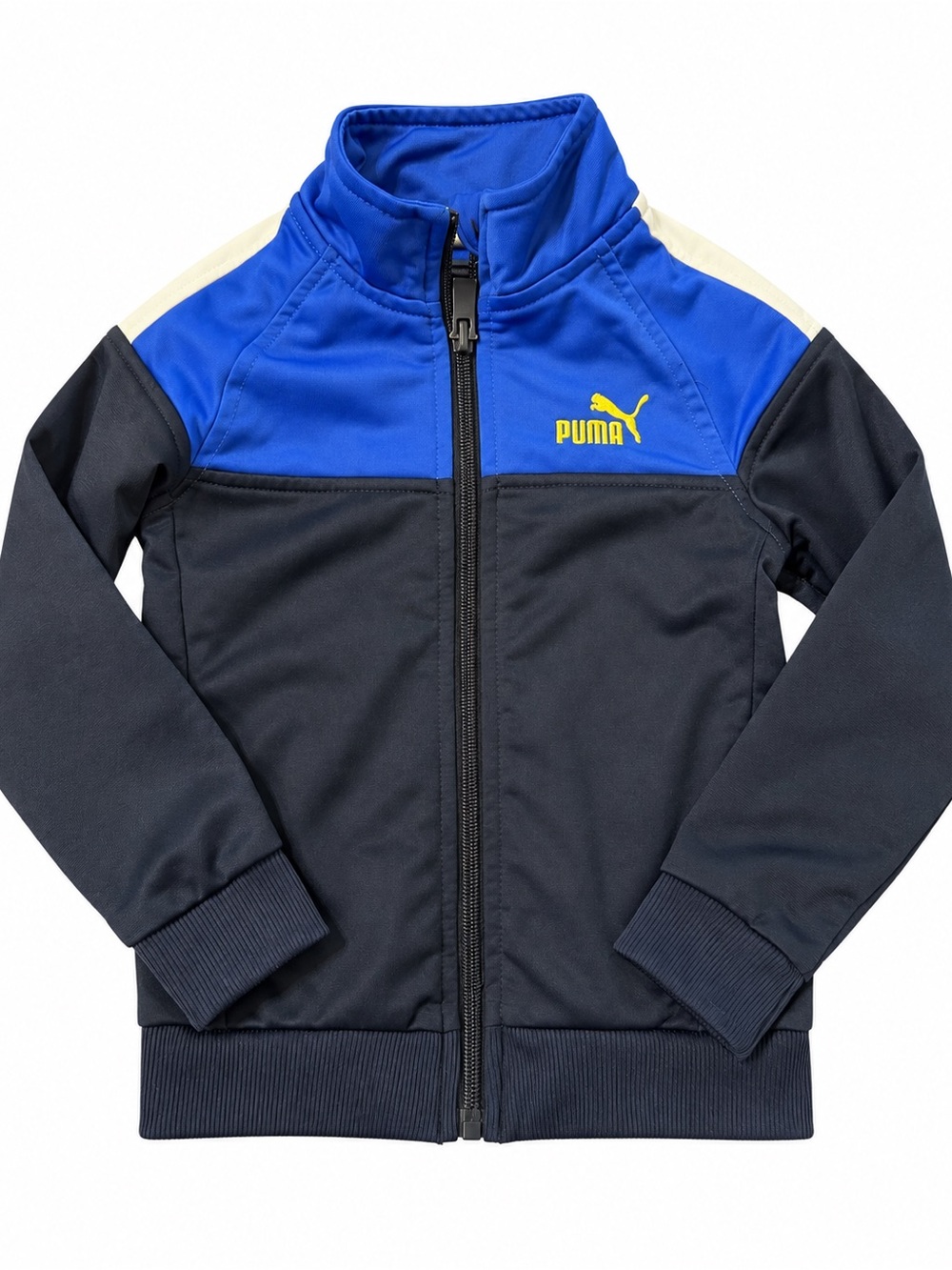 PUMA Kids Blue Navy Colorblock Full Zip Track Jacket 3T